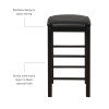 Lance Tavern Set Black With Faux Marble Top