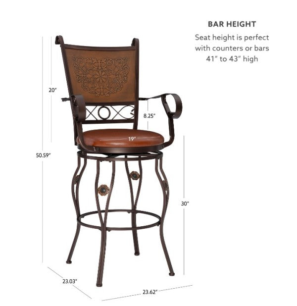 Beatrix Big And Tall Armed Stool