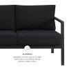 Alora Aluminum 3 Seater Sofa