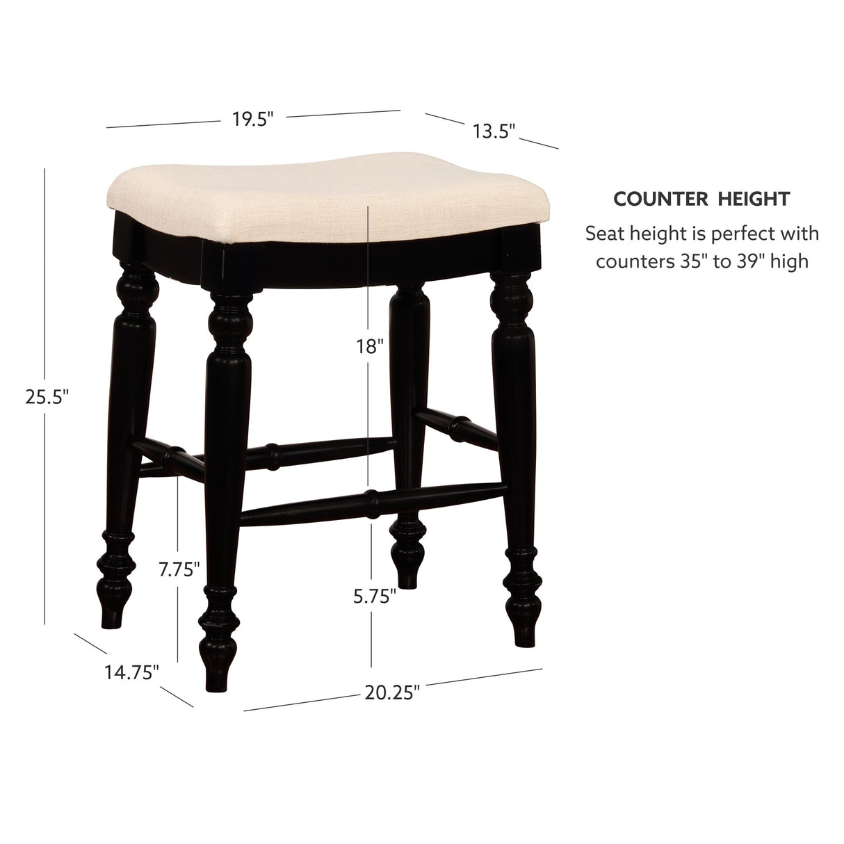 Marino Antique Backless Bar or Counter Stool