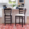 Dotty Dark Brown Counter Stools with Upholstered Seat (Set of 2)