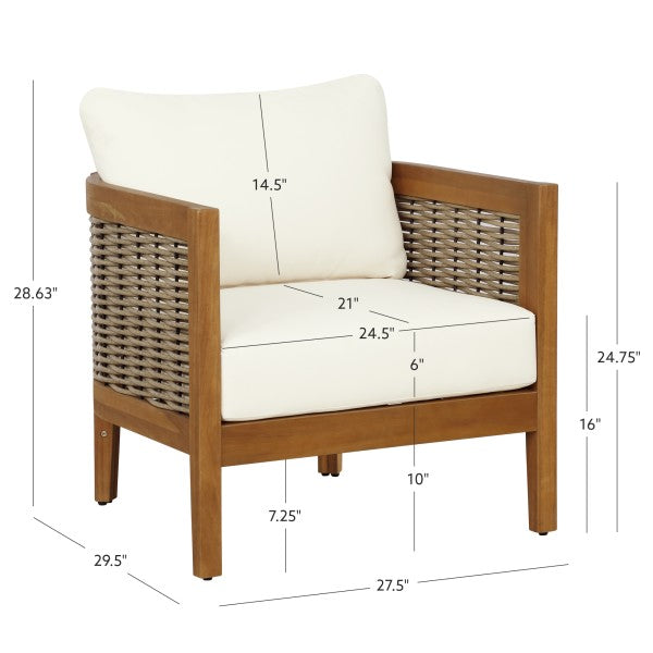 St. Lucia Brown Outdoor Club Chair