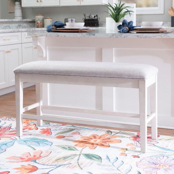 Mckoy White Counter Bench