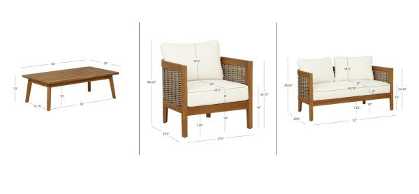 St. Lucia Brown 4PC Outdoor Set