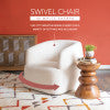 Skyler White Sherpa Swivel Chair