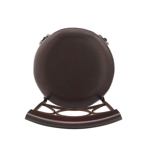 Circles Brown Back Metal Stool