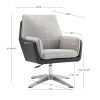 Maddie Black Gray Swivel Accent Chair