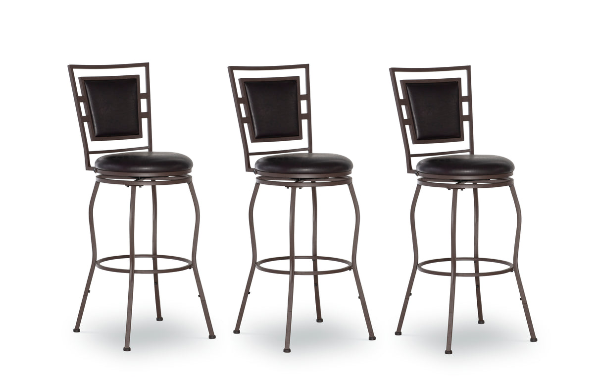 Townsend Dark Brown Adjustable Stool (Set of 3)