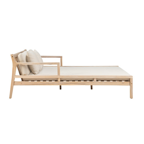 Svana Beige Outdoor Double Chaise Lounger