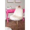 Daisy Faux Flokati Chair With Gold Legs