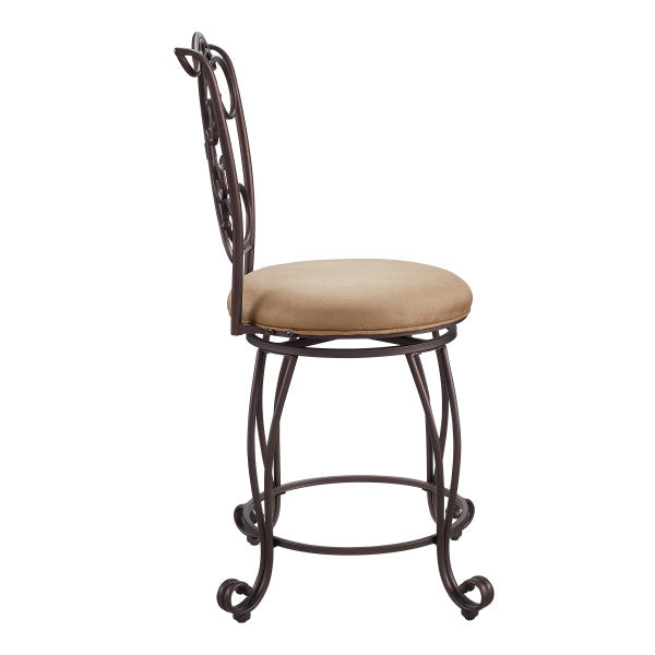 Gathered Back Bronze 31in Bar Stool