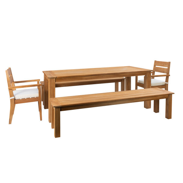 Cannon 5PC Outdoor Dining Set with Benches