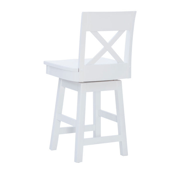 Zoe White Swivel Counter Stool