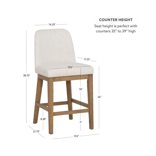 Torres Upholstered Counter Stools (Set of 2)