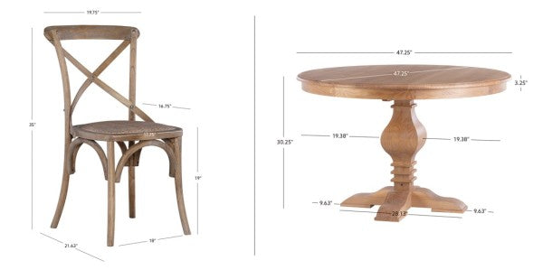 Banks 5 Piece Set Round Table 4 Chairs