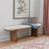 Oscar Pillar Oatmeal Wood Bench