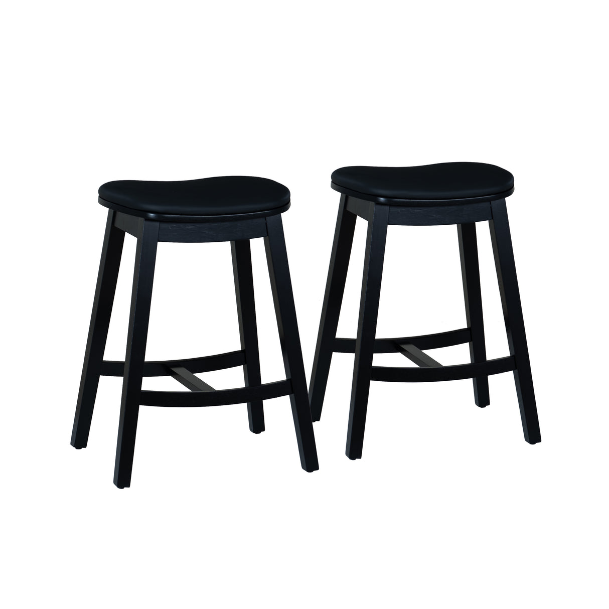 Cappy Backless Counter Stools with Faux Leather Cushion (Set of 2)
