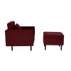 Welby Berry Velvet Chair and Ottoman Set