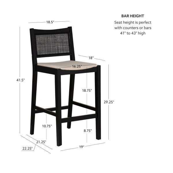 Beaux Cane Stools (Set of 2)