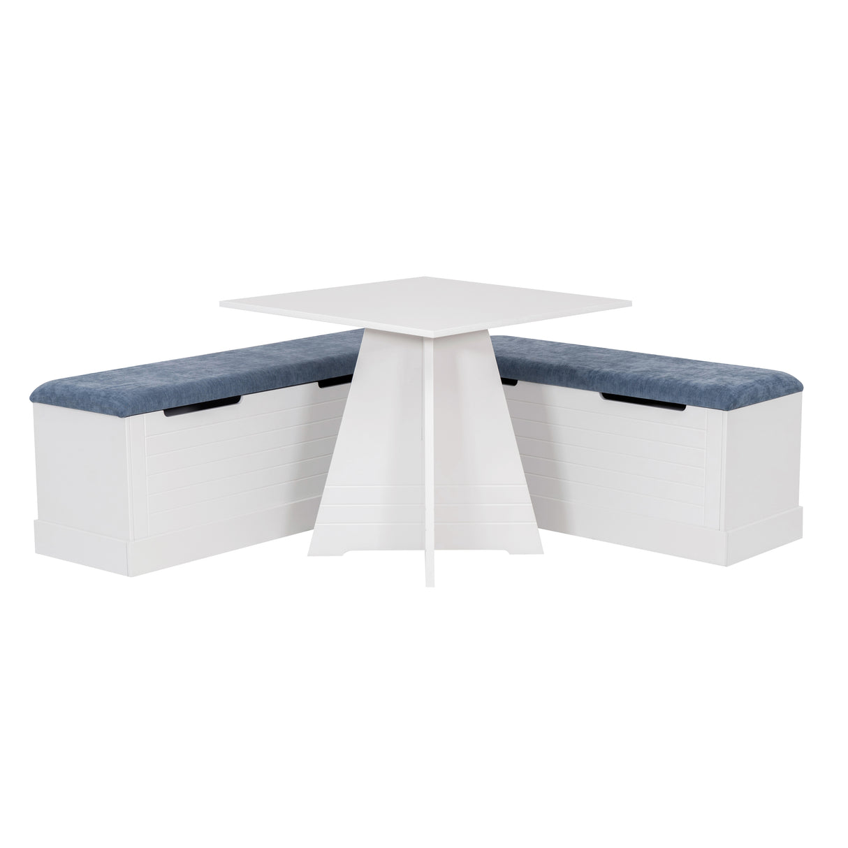 Nancy White Blue Square Table Nook Set
