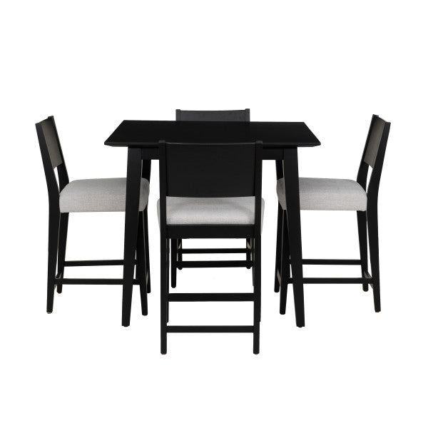 Cosgrove Black Upholstered 5PC Counter Set