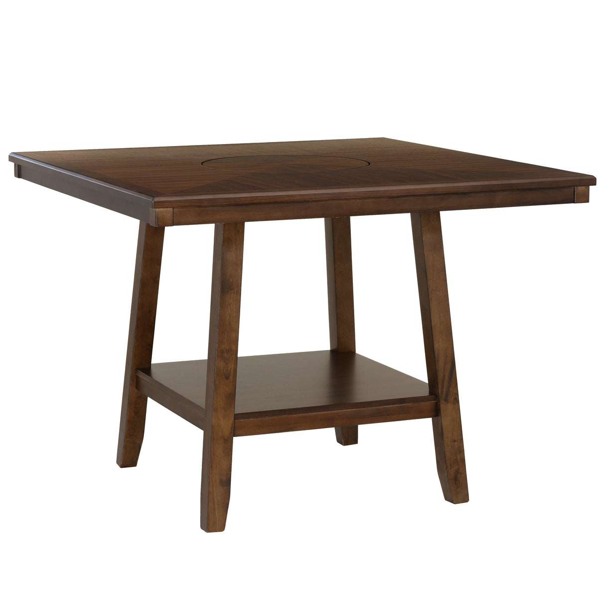 Seneca Brown Counter Height Table With Lazy Susan