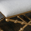 Campaign Cream Boucle Gold Sphere Stool