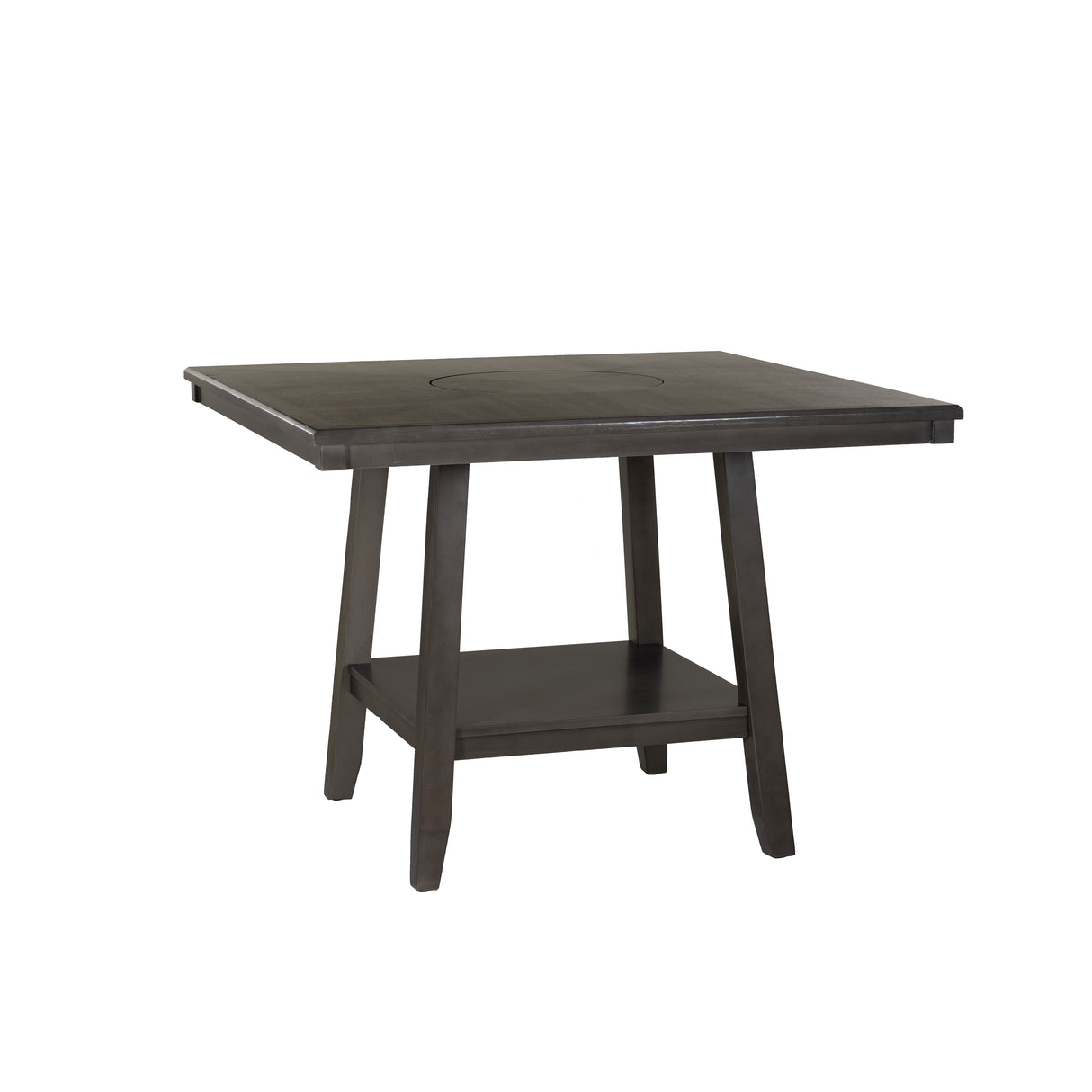 Seneca Brown Counter Height Table With Lazy Susan