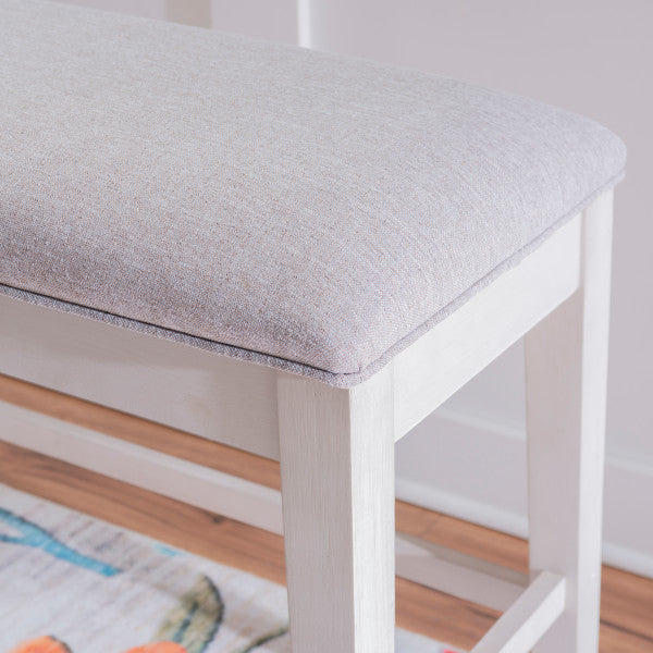 Mckoy White Counter Bench