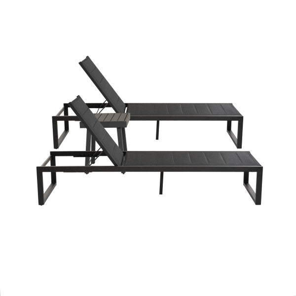 Alora Aluminum 3PC Chaise Lounge and Table Set