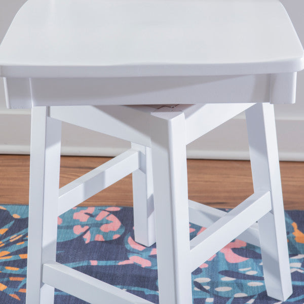 Zoe White Swivel Counter Stool