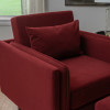 Welby Berry Velvet Chair and Ottoman Set