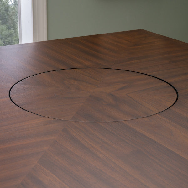 Seneca Brown Counter Height Table With Lazy Susan