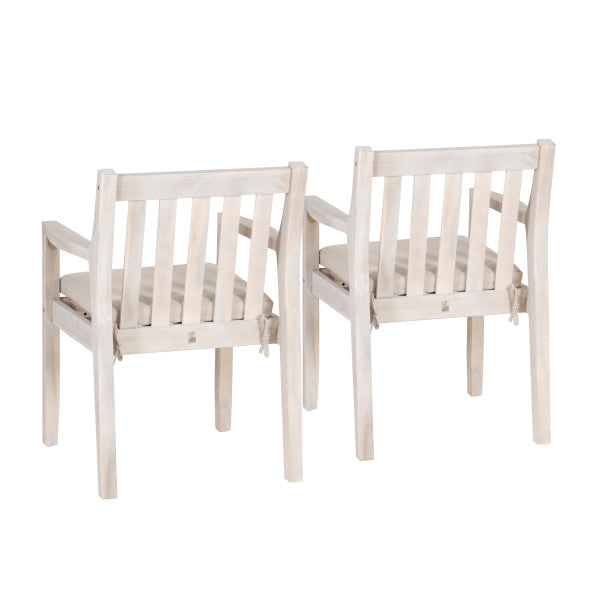 Svana Natural Armed Outdoor Dining Chair (Set of 2)