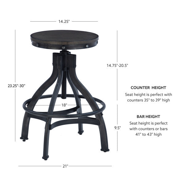 Haywood Adjustable Height Backless Stools (Set of 2)