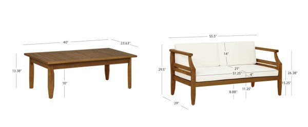 Corolla Navy or Beige Loveseat and Coffee Table Set