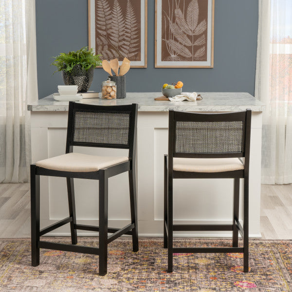 Beaux Cane Stools (Set of 2)
