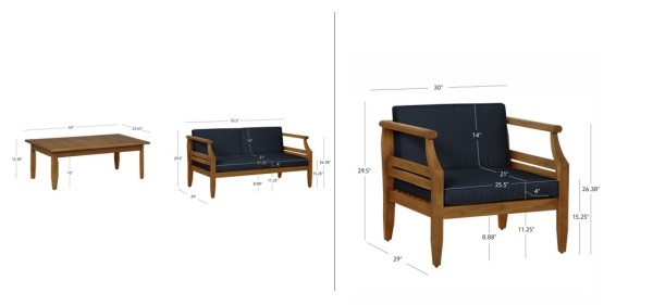 Corolla Navy 4PC Chat Set