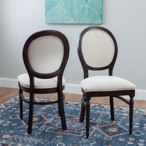 Babylon Brown Side Chair with Upholstered Seat (Set of 2)