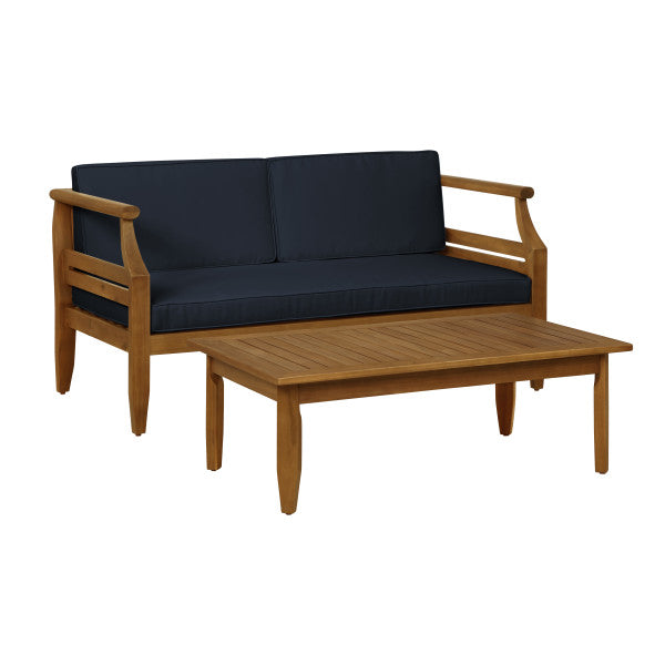 Corolla Navy or Beige Loveseat and Coffee Table Set