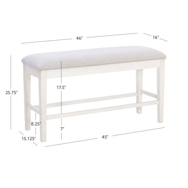 Mckoy White Counter Bench