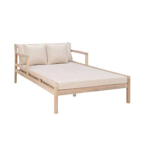Svana Beige Outdoor Double Chaise Lounger