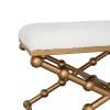 Campaign Cream Boucle Gold Sphere Stool