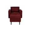 Welby Berry Velvet Chair and Ottoman Set