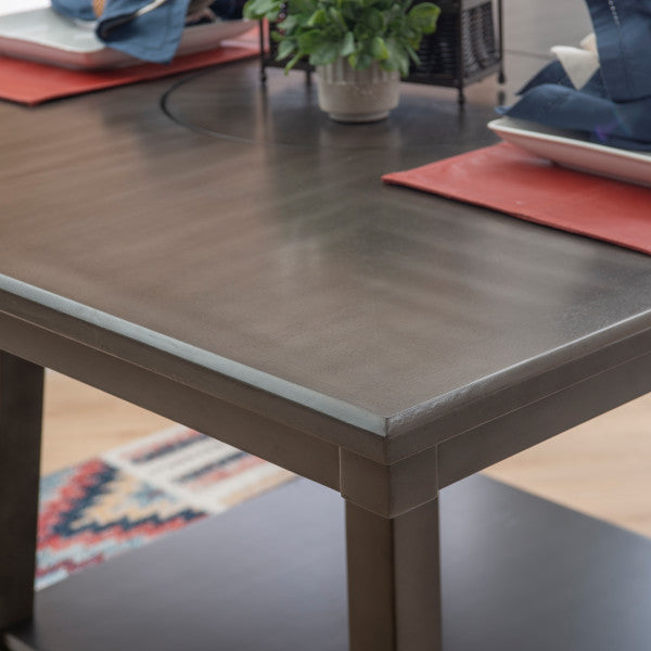 Seneca Brown Counter Height Table With Lazy Susan