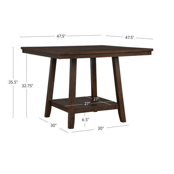 Seneca Brown Counter Height Table With Lazy Susan