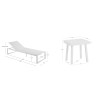 Alora Aluminum 3PC Chaise Lounge and Table Set
