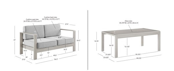 Key Largo 2 Seater 2PC Outdoor Set