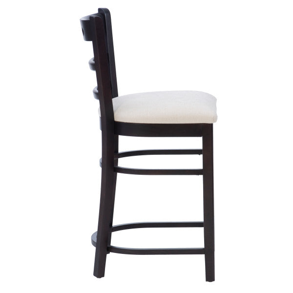 Dotty Dark Brown Counter Stools with Upholstered Seat (Set of 2)