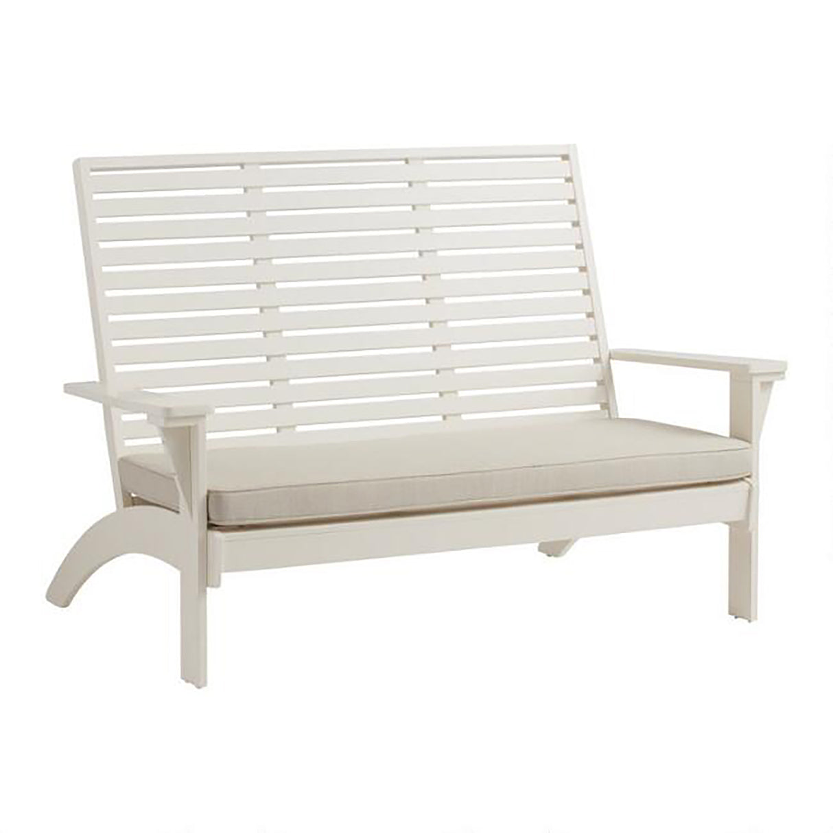 Kaiko White Bench with Cushion